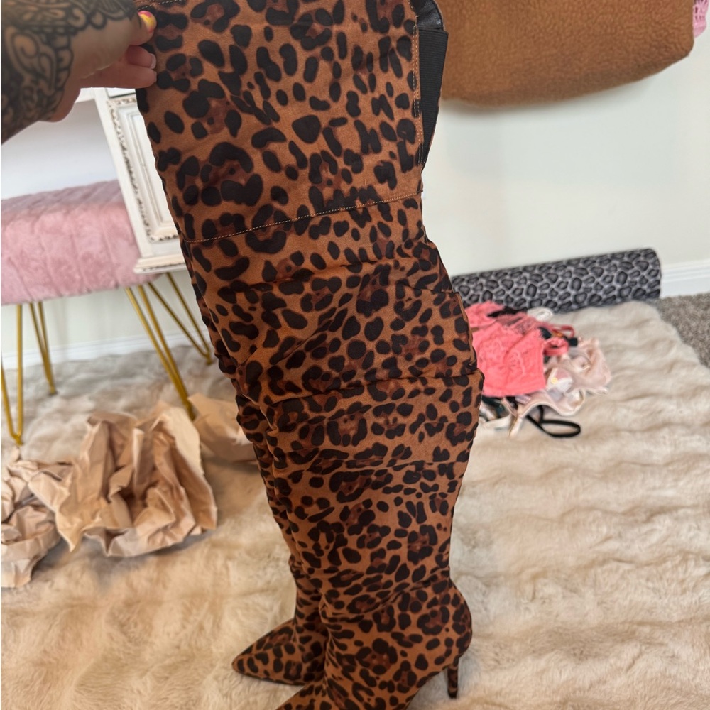 Leopard Print Over-the-Knee Boots Jessica Simpson